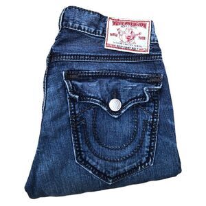 Vintage True Religion Jeans Size 32 BILLY GIANT BIG T Blue